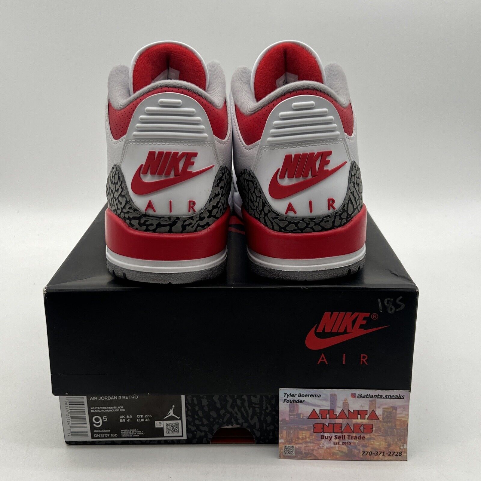 Size 9.5 - Jordan 3 Retro Mid Fire Red Black White Leather (DN3707-160)