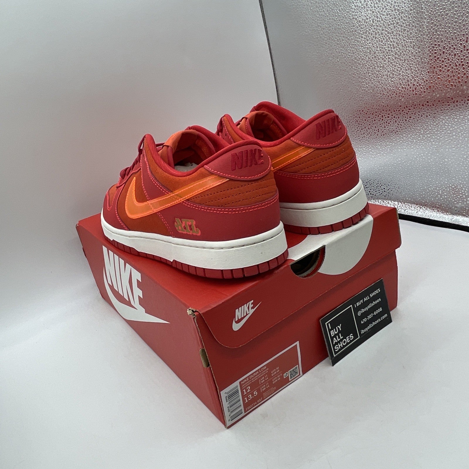 Size 12 - Nike Dunk Low ATL Red White Orange Suede (FD0724-657)