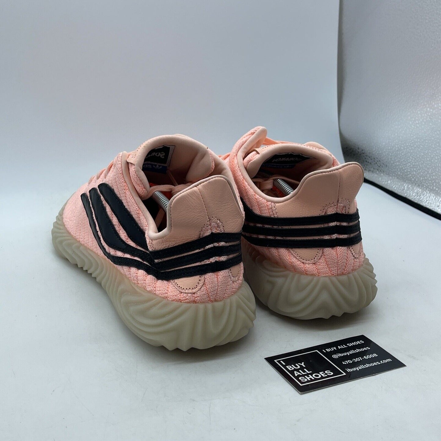 Size 13 - adidas Sobakov Clear Orange Pink Black Suede Leather (BB7619(