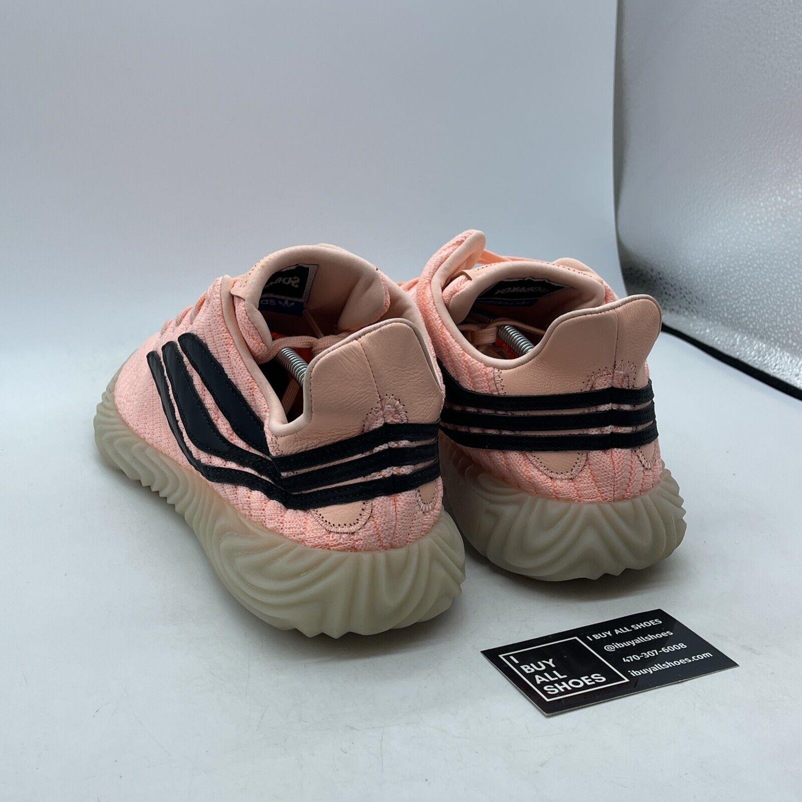 Size 13 - adidas Sobakov Clear Orange Pink Black Suede Leather (BB7619(