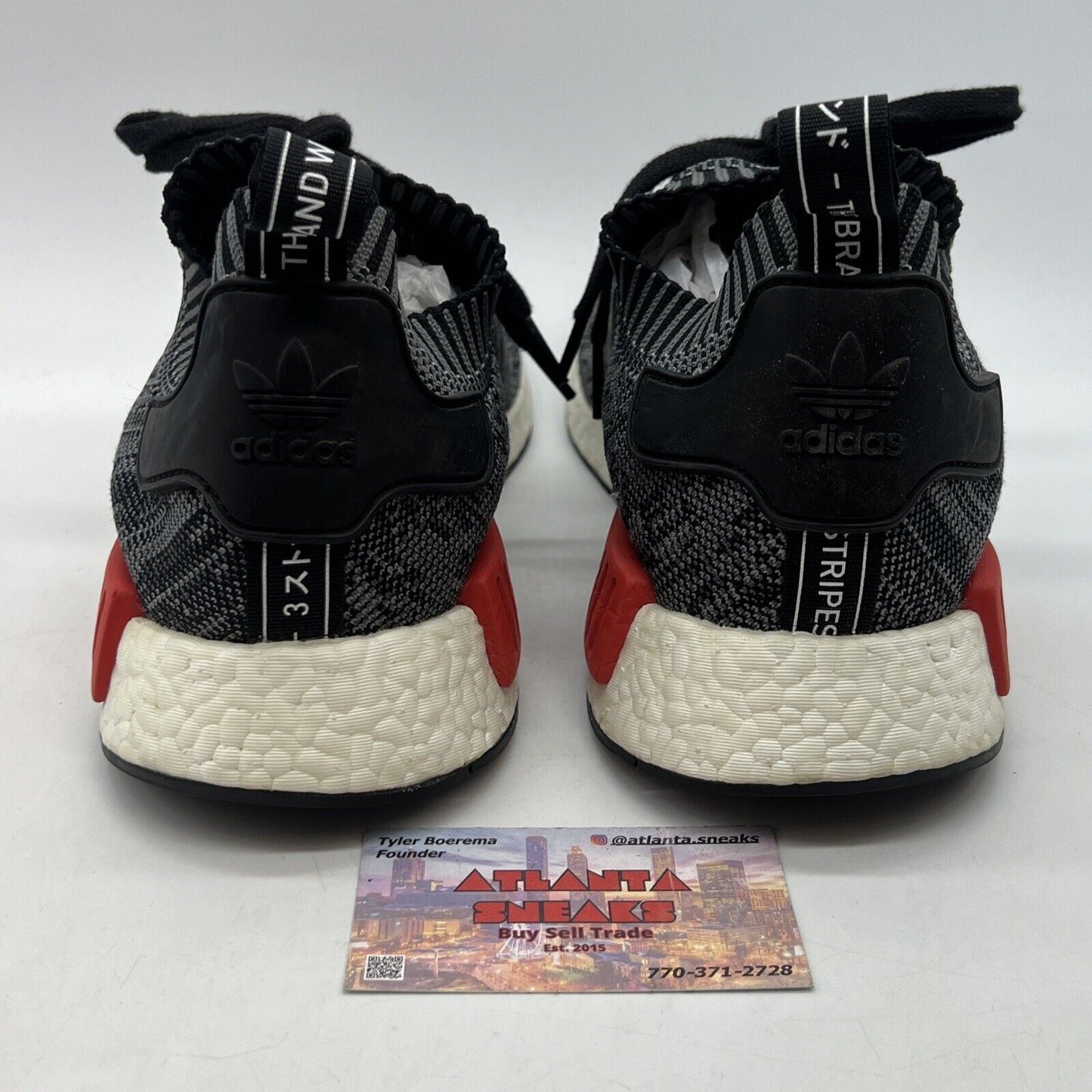 Size 12.5 - adidas NMD R1 Primeknit Friends and Family Red Blue Grey (N0001)