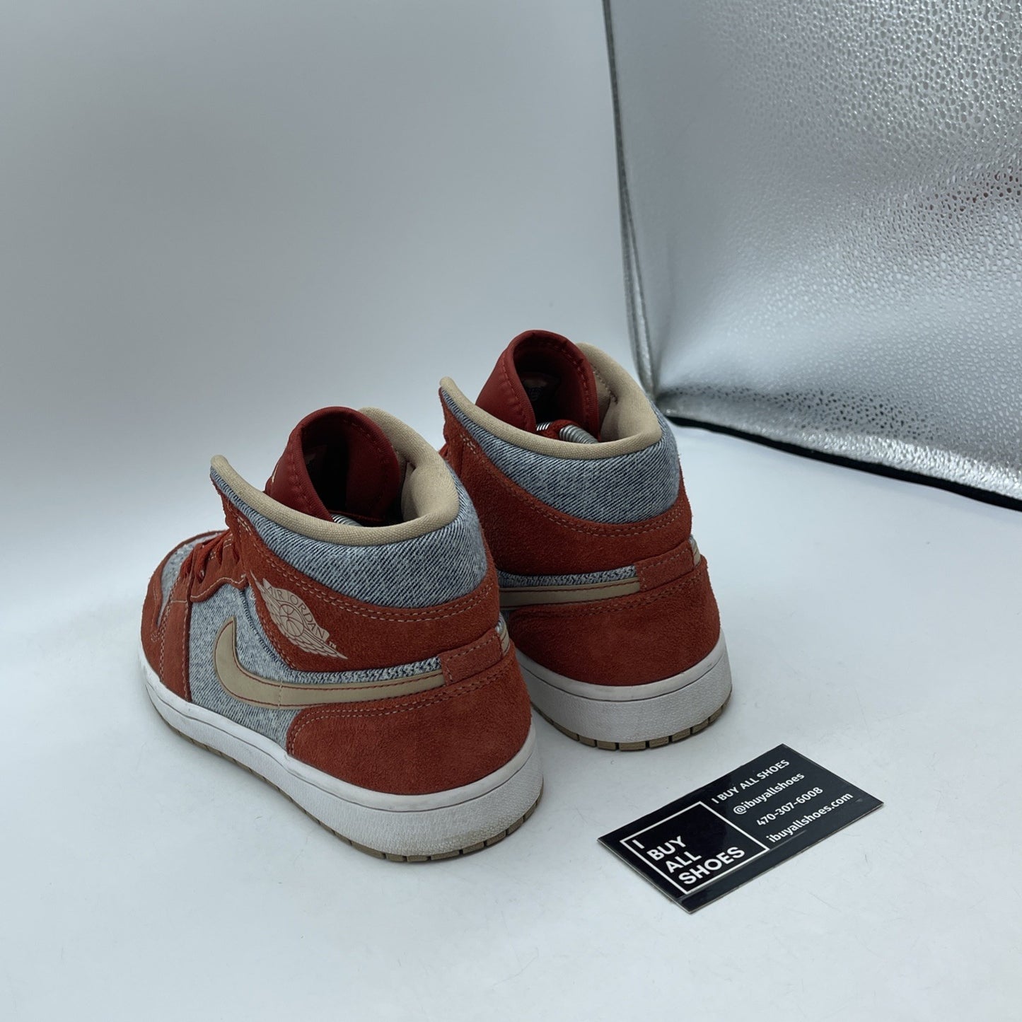 Size 8.5 - Air Jordan 1 Mid Denim Red Blue Brown Suede (DM4352-600)