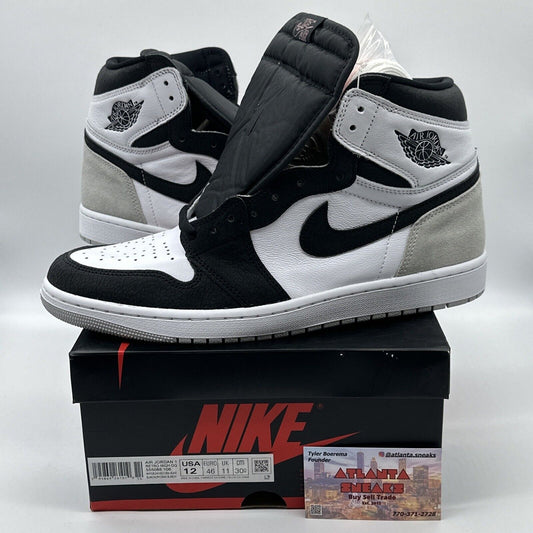 Size 12 - Jordan 1 Retro OG High Stage Haze Bleached Coral Cracked Leather Black