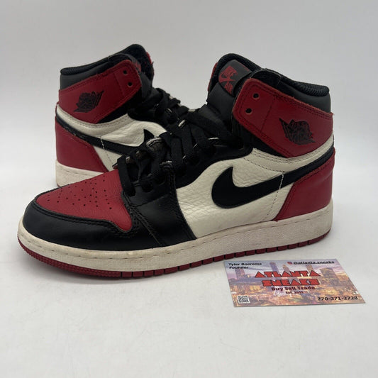 Nike Air Jordan 1 High OG GS Bred Toe Boys Youth Size 6Y (575441-610)