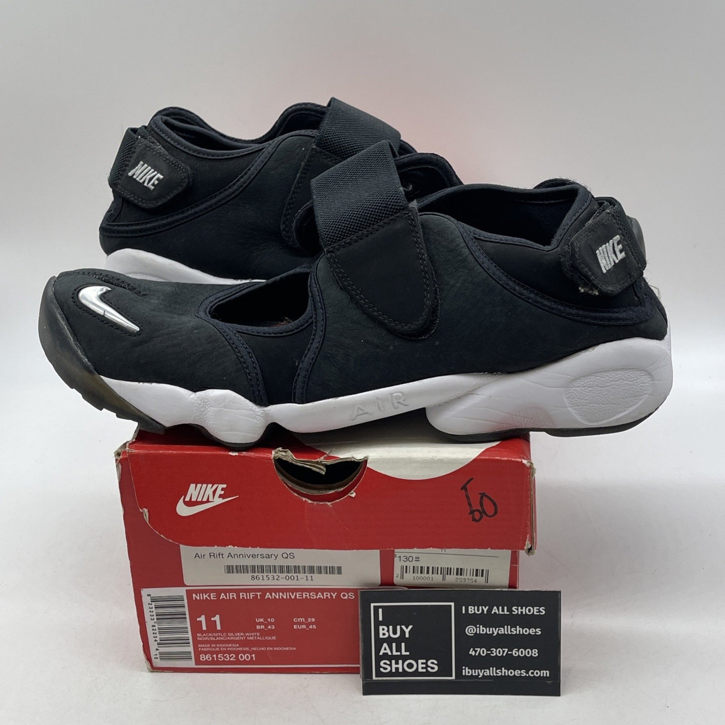 Size 11 - Nike Air Rift Anniversary QS Black (861532-001)