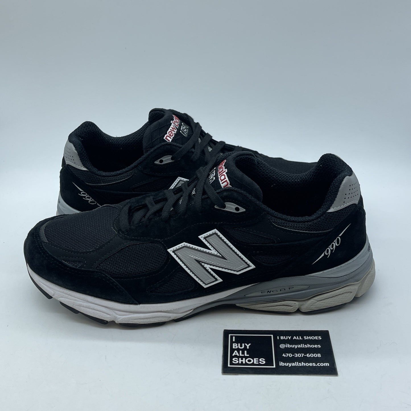 Size 12 - New Balance 990v3 Black And Silver Suede Leather (M990BS3)