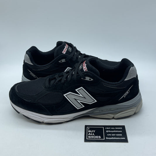 Size 12 - New Balance 990v3 Black And Silver Suede Leather (M990BS3)