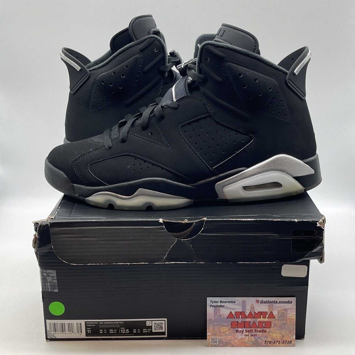 Size 11 - Jordan 6 Retro Mid Chrome Black White Silver (DX2836-001)