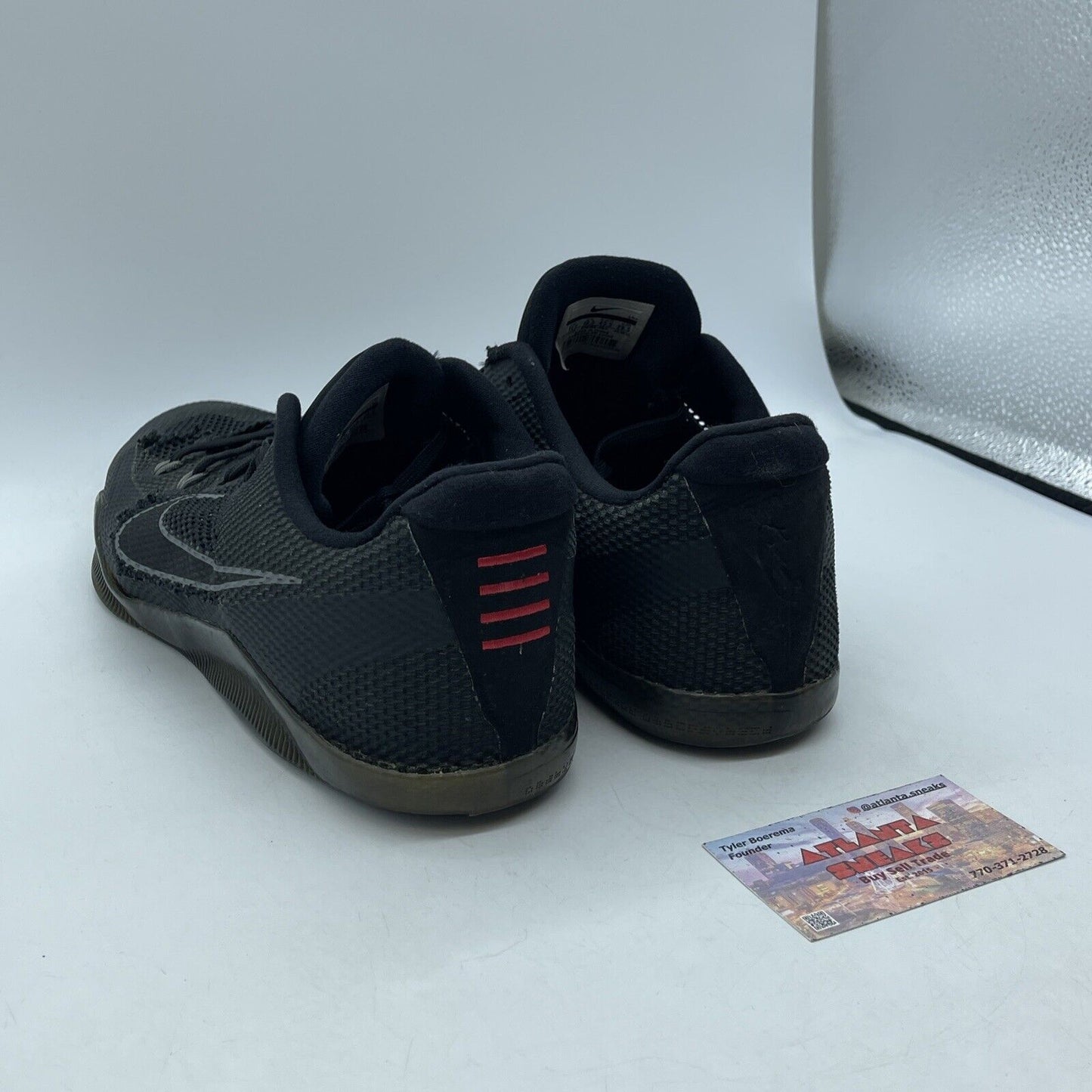 Size 11.5 - Nike Kobe 11 Dark Knight Black Red Suede Leather (836183-001)