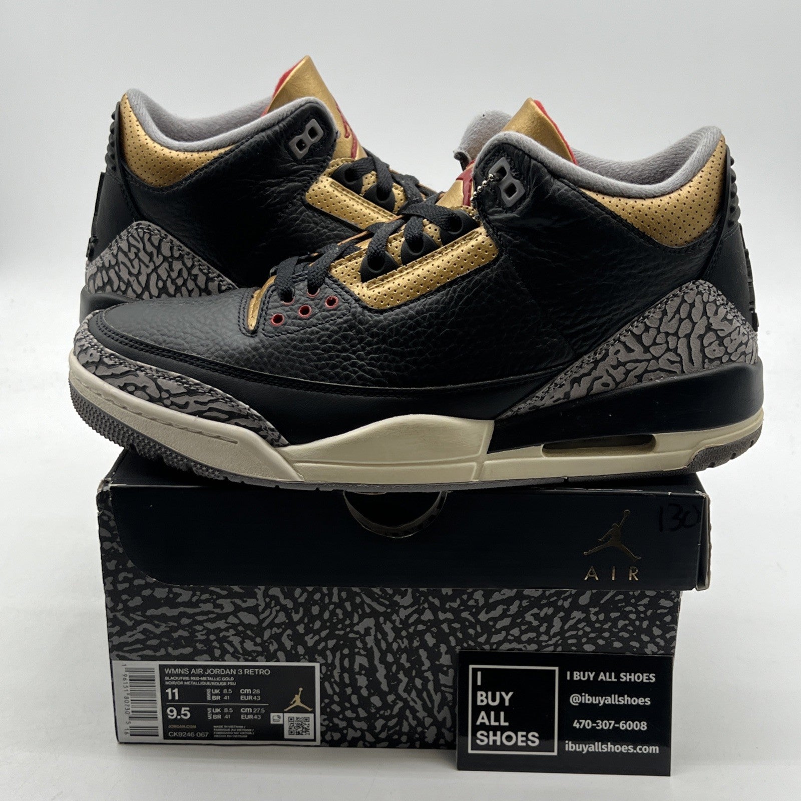 Size 11 - Air Jordan 3 Retro Mid Black Gold W (CK9246-067)