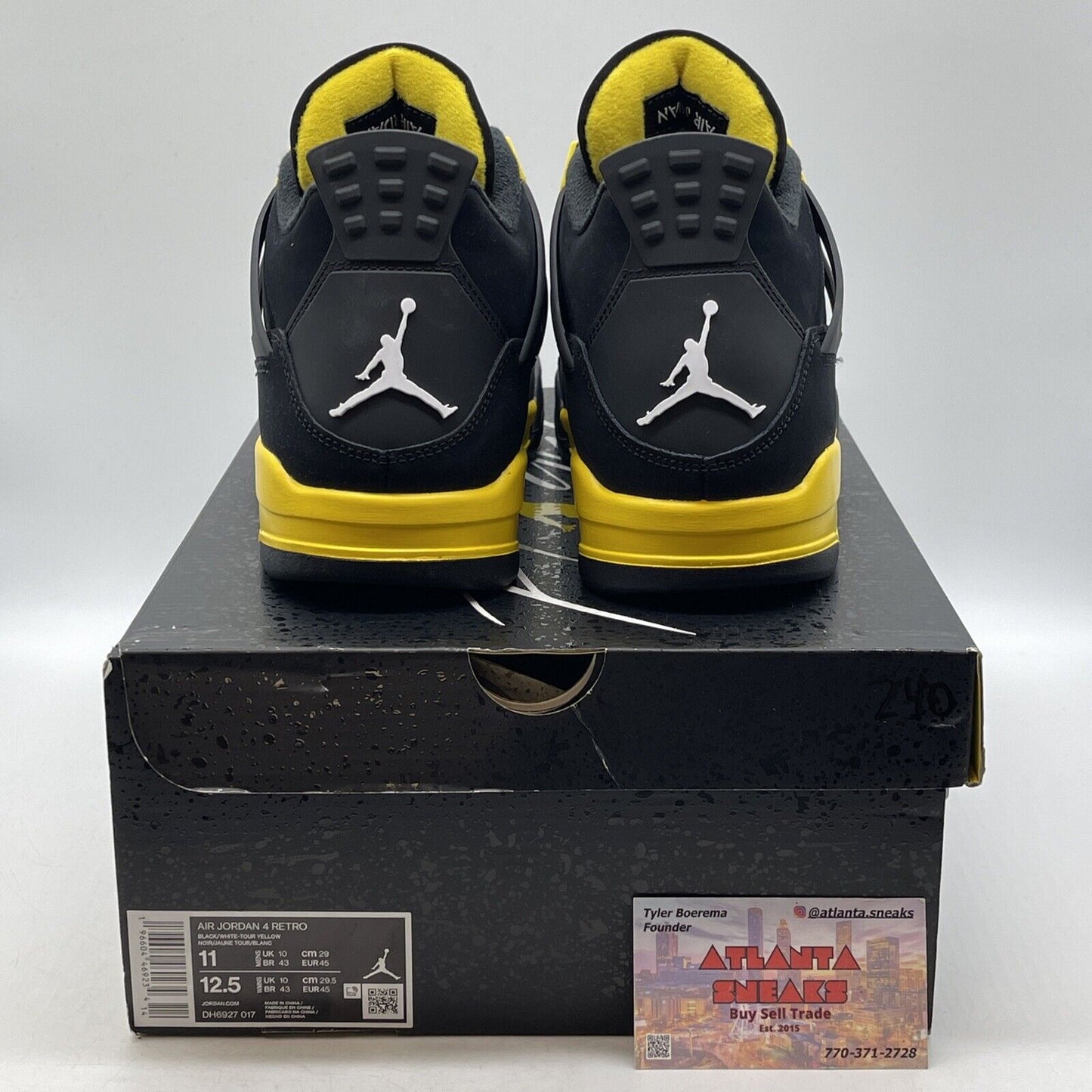 Size 11 - Jordan 4 Retro Mid Thunder Black Yellow Suede (DH6927-017)