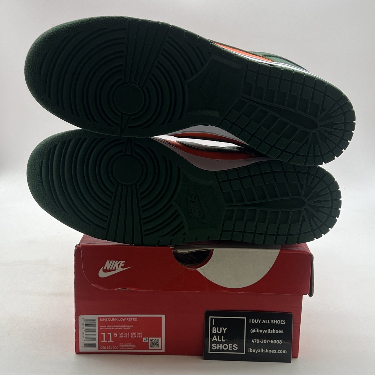 Size 11.5 - Nike Dunk Low Miami Hurricanes (DD1391-300)