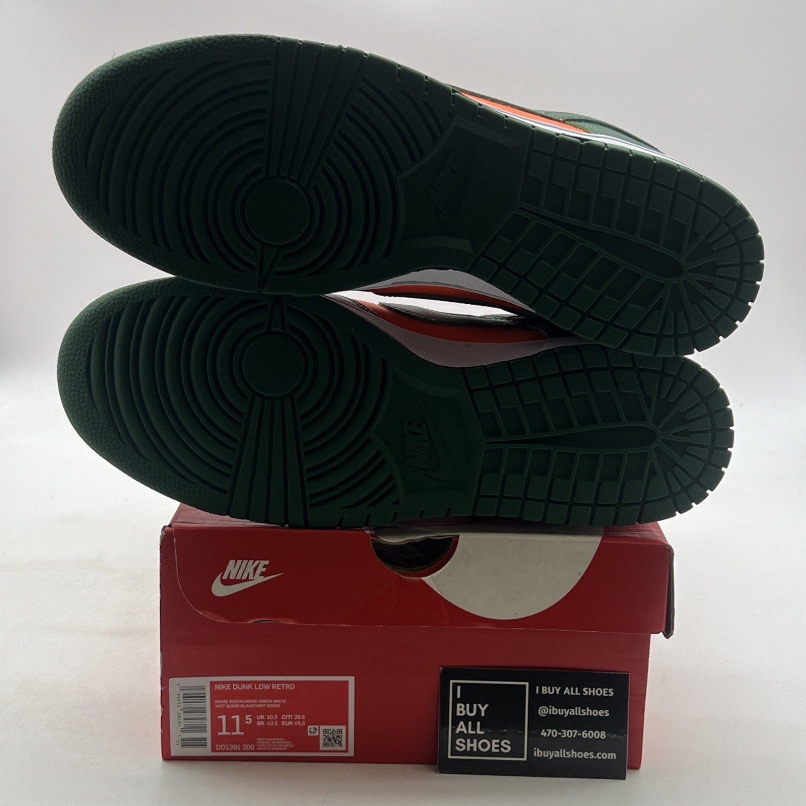 Size 11.5 - Nike Dunk Low Miami Hurricanes (DD1391-300)