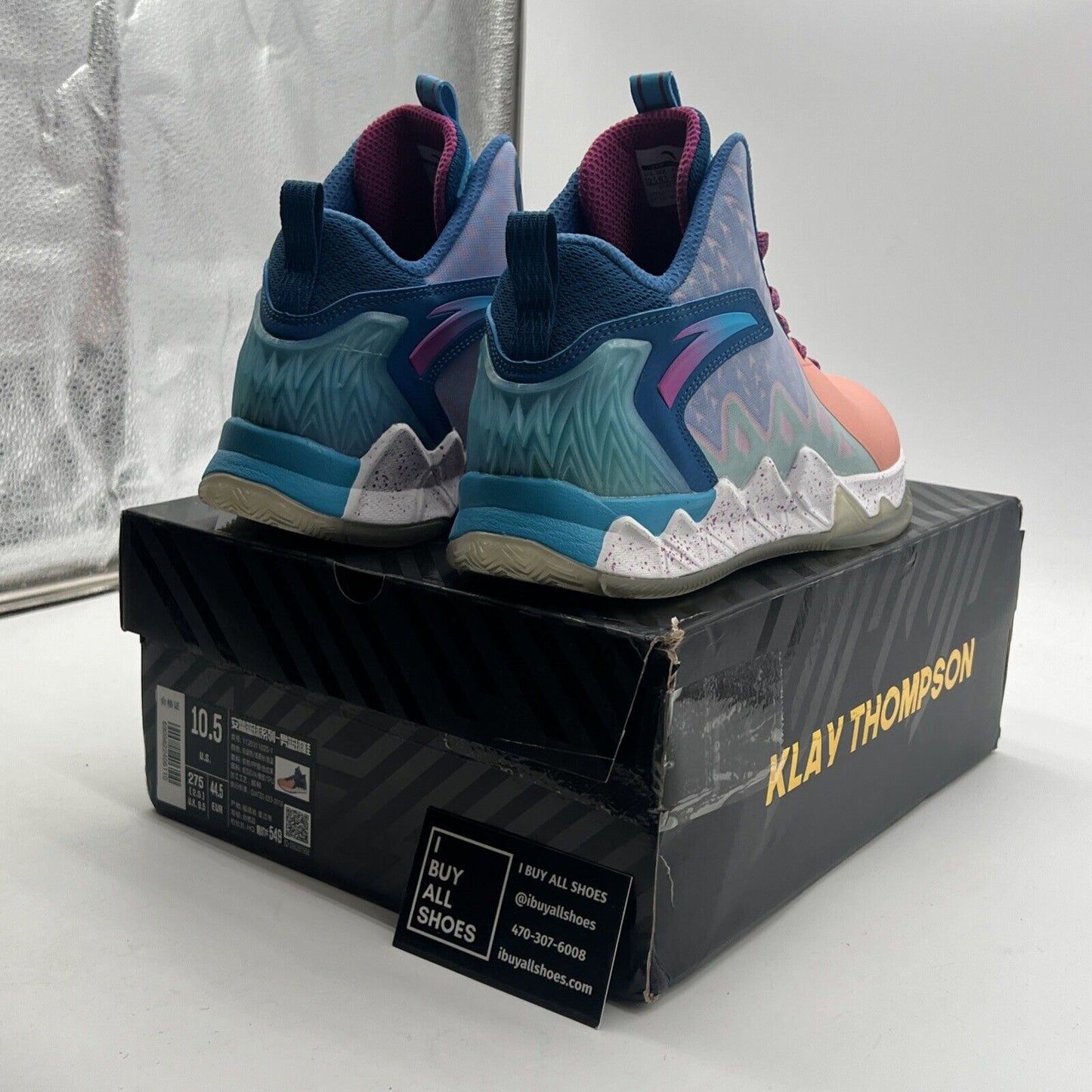 Size 10.5 - ANTA KT2 Klay Thompson All Star Pink/Blue Turquoise Basketball Shoes