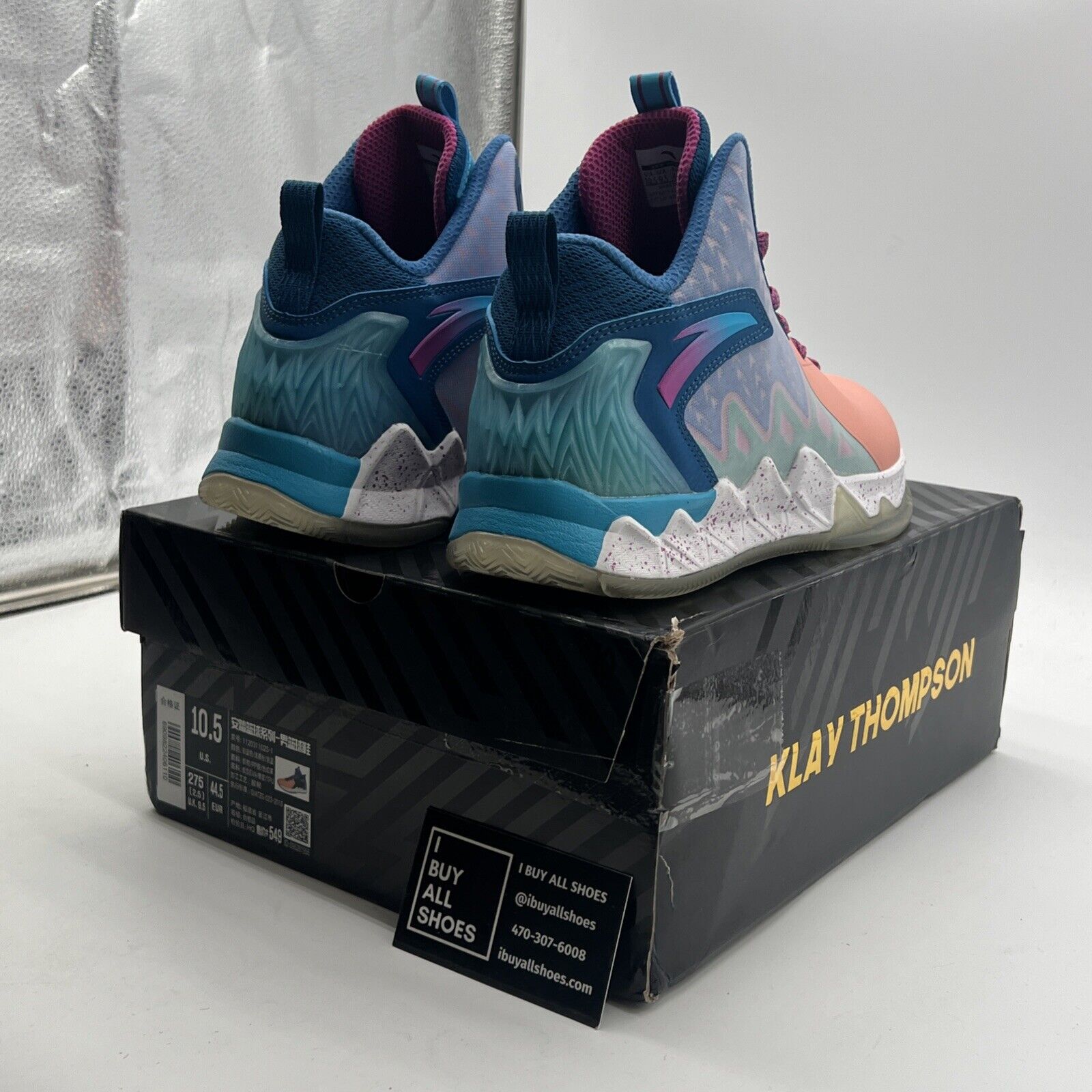Size 10.5 - ANTA KT2 Klay Thompson All Star Pink/Blue Turquoise Basketball Shoes
