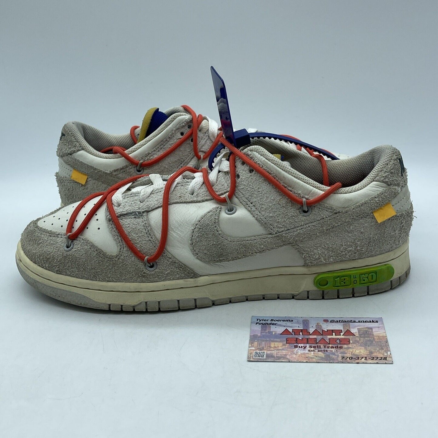 Size 11 - Nike Off-White x Dunk Low Lot 13 of 50 Grey Suede White (DJ0950-110)