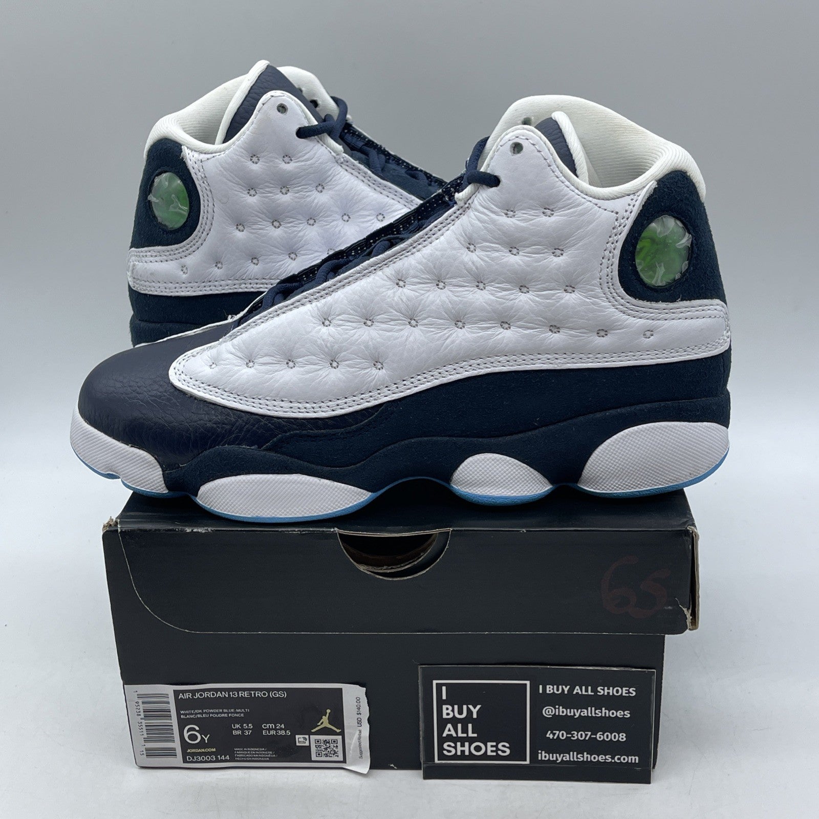 Size 6Y (GS) - Air Jordan 13 Retro Mid Obsidian 2021 (DJ3003-144)