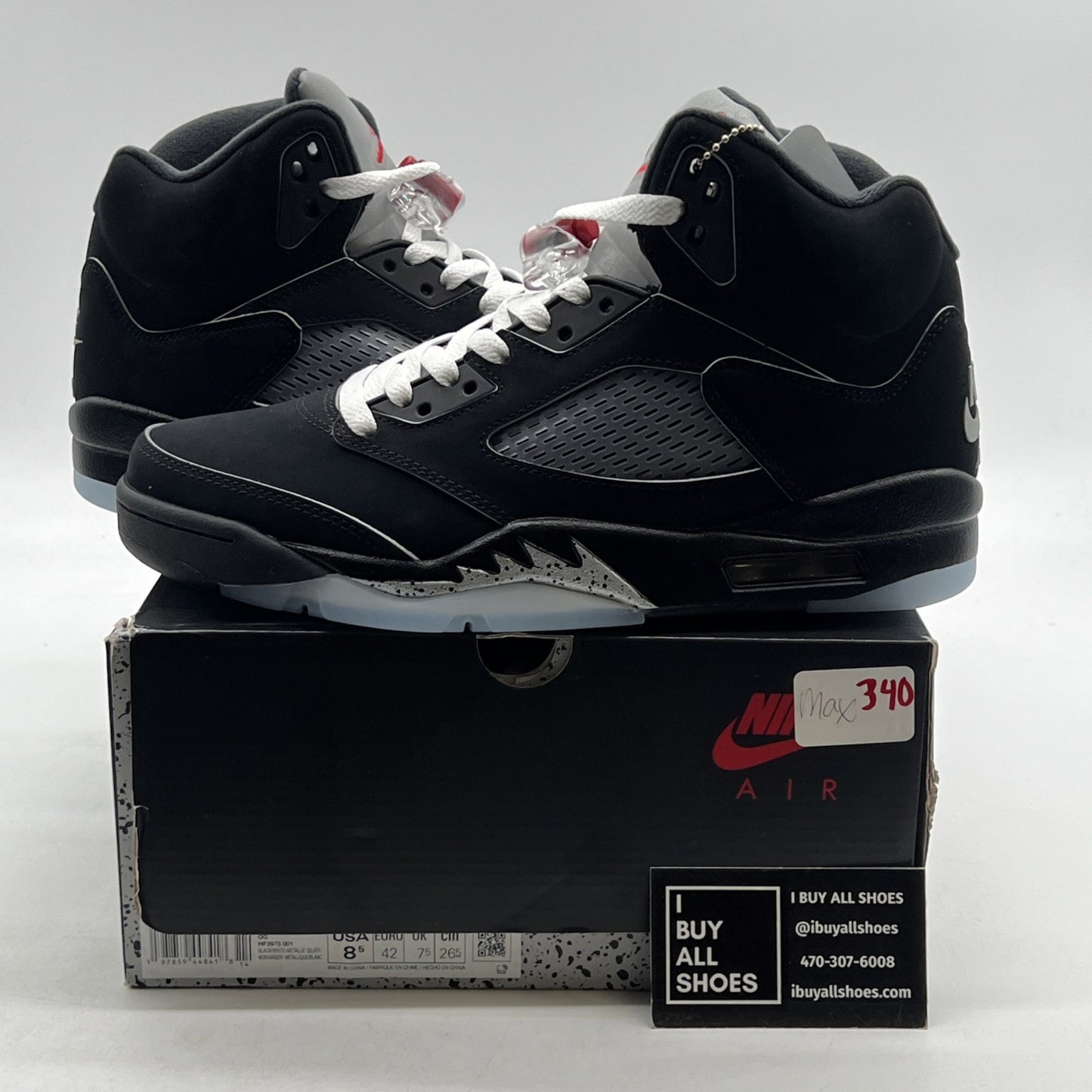 Size 8.5 - Air Jordan 5 Retro OG Black Metallic Reimagined (HF3975-001)