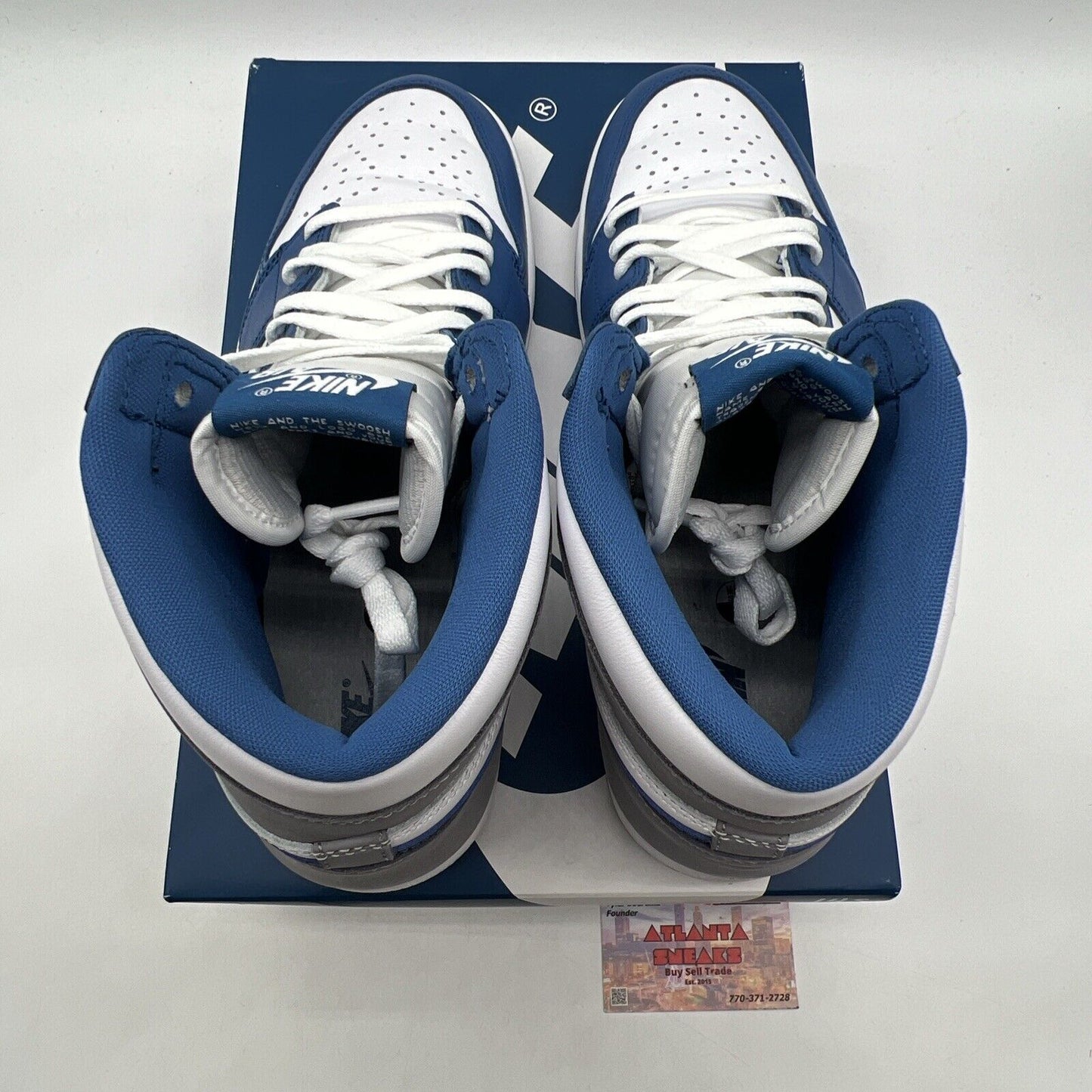 Size 13 - Jordan 1 Retro OG High True Blue White Grey Leather (DZ5485-410)