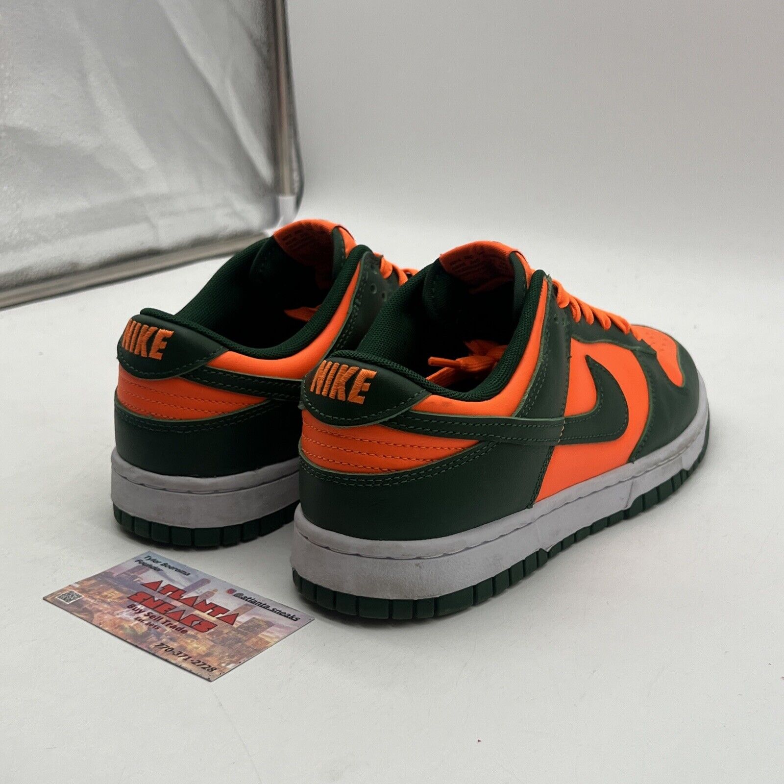 Size 8 - Nike Dunk Low Miami Hurricanes White Green Orange (DD1391-300)