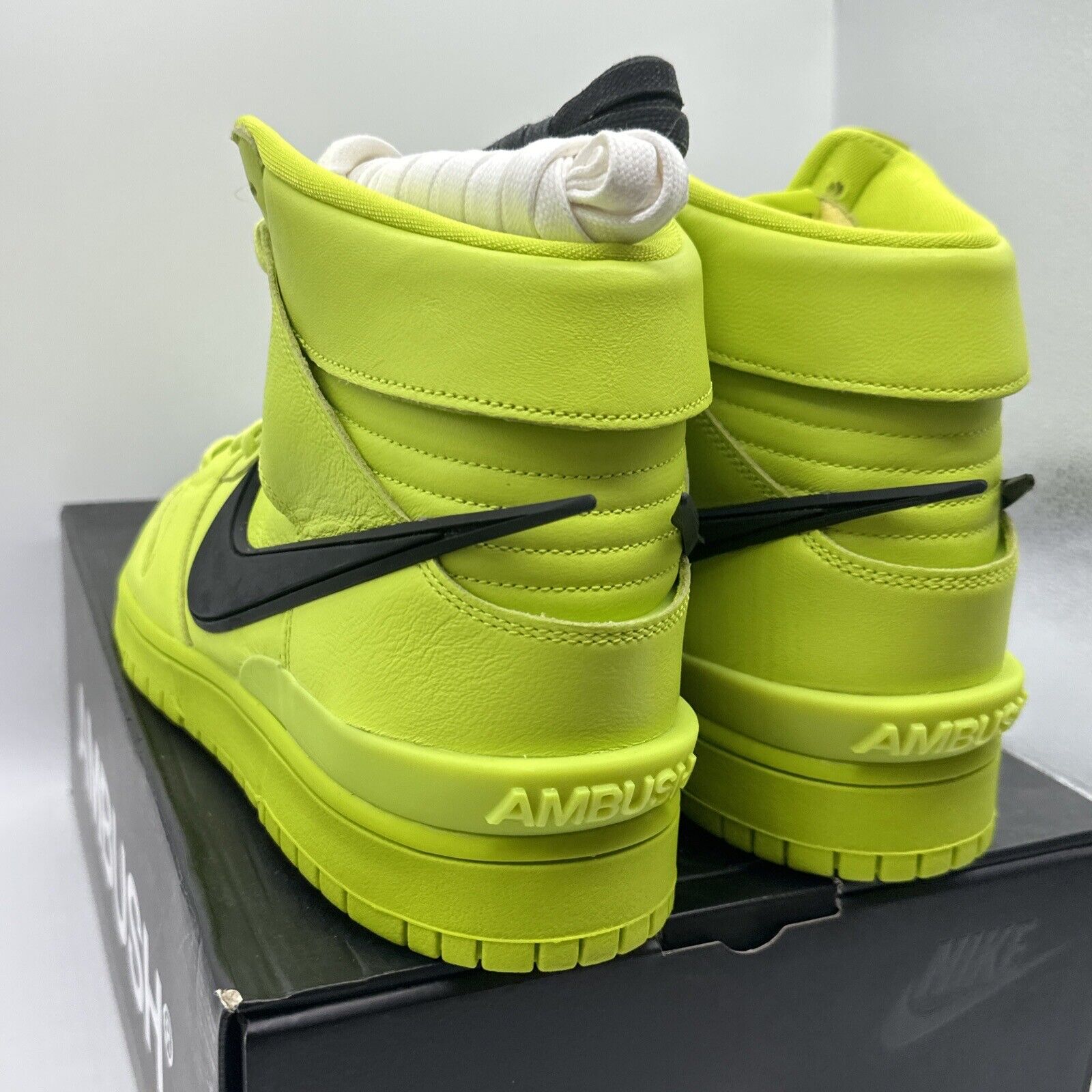 Size 13 -  Nike Dunk High AMBUSH Flash Lime Green Black Premium Leather OG All N