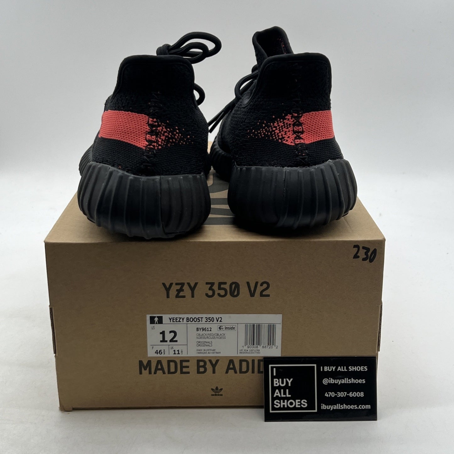 Size 12 - adidas Yeezy Boost 350 V2 Low Red Stripe (BY9612)