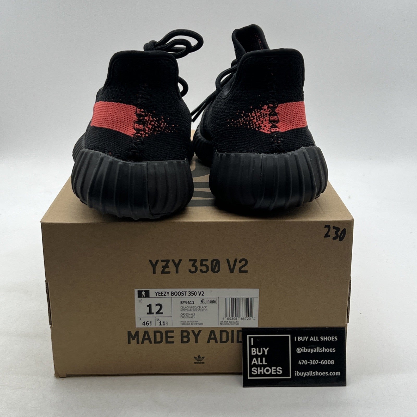 Size 12 - adidas Yeezy Boost 350 V2 Low Red Stripe (BY9612)