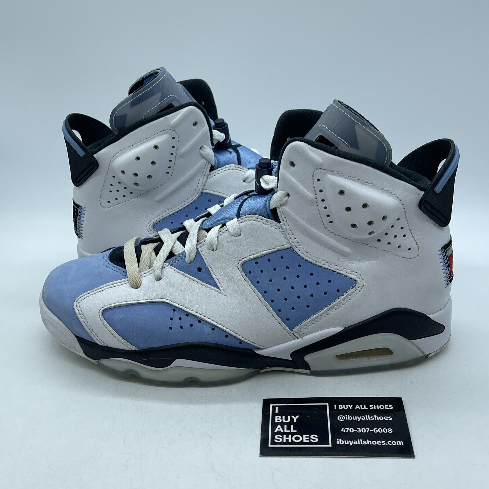 Size 10 - Jordan 6 Retro Mid UNC Home Blue White Black Suede Leather (CT8529-410