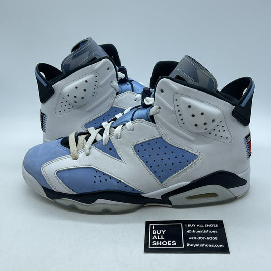 Size 10 - Jordan 6 Retro Mid UNC Home Blue White Black Suede Leather (CT8529-410