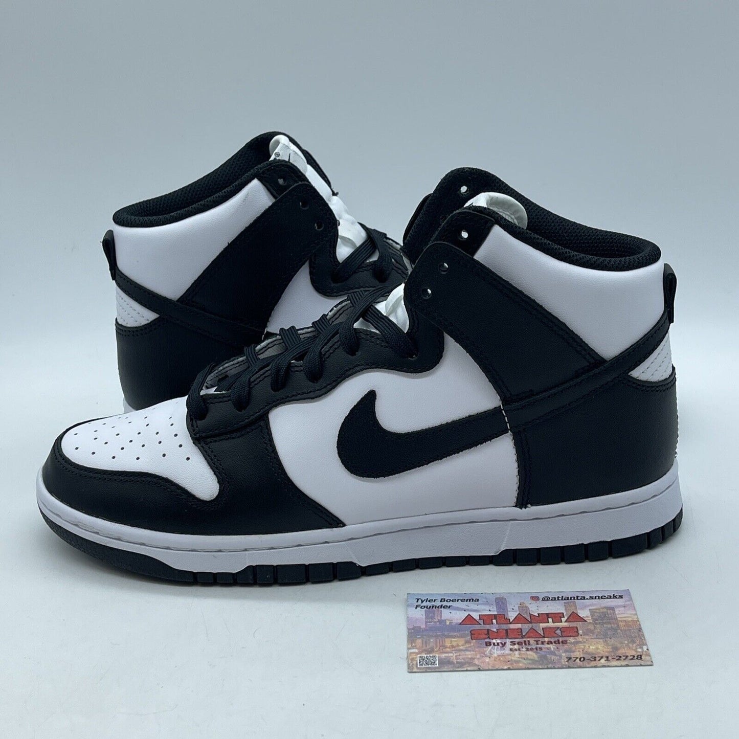 Size 8.5 - Nike Dunk High Black White Leather (DD1399-105)