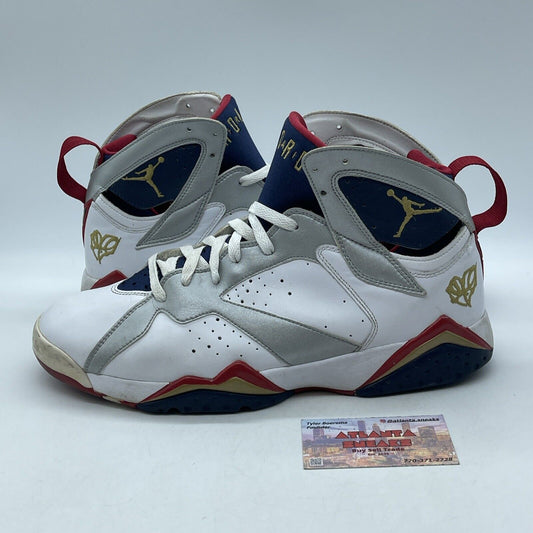 Size 12 - Air Jordan 7 Retro For The Love Of The Game White Silver (304775-103)