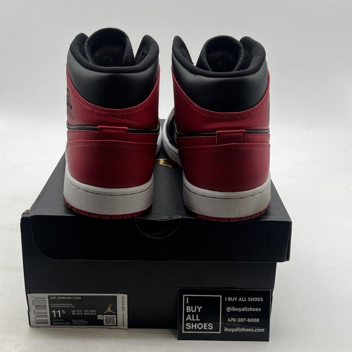 Size 11.5 - Air Jordan 1 Mid Banned 2020 (554724-074)