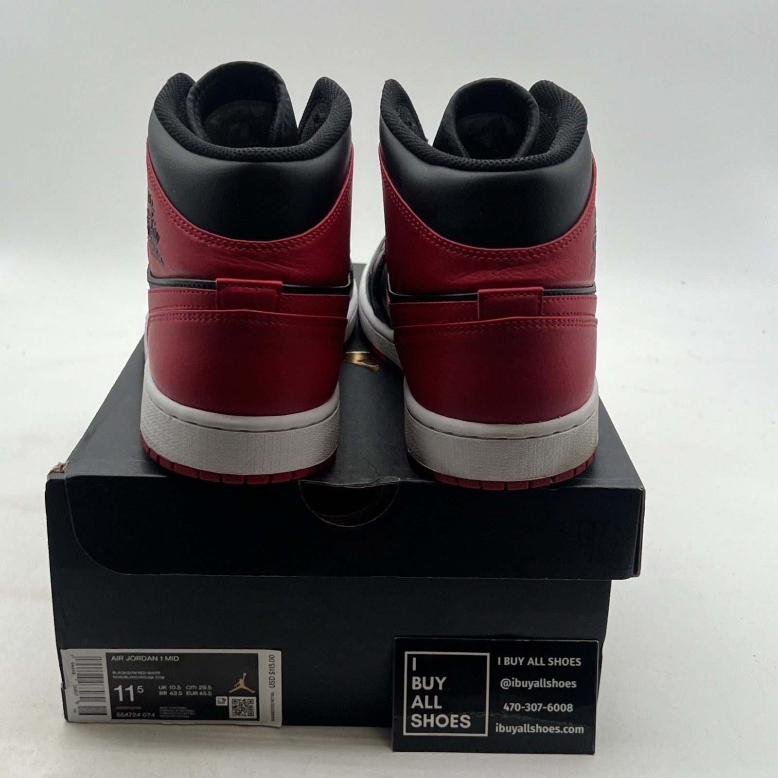 Size 11.5 - Air Jordan 1 Mid Banned 2020 (554724-074)