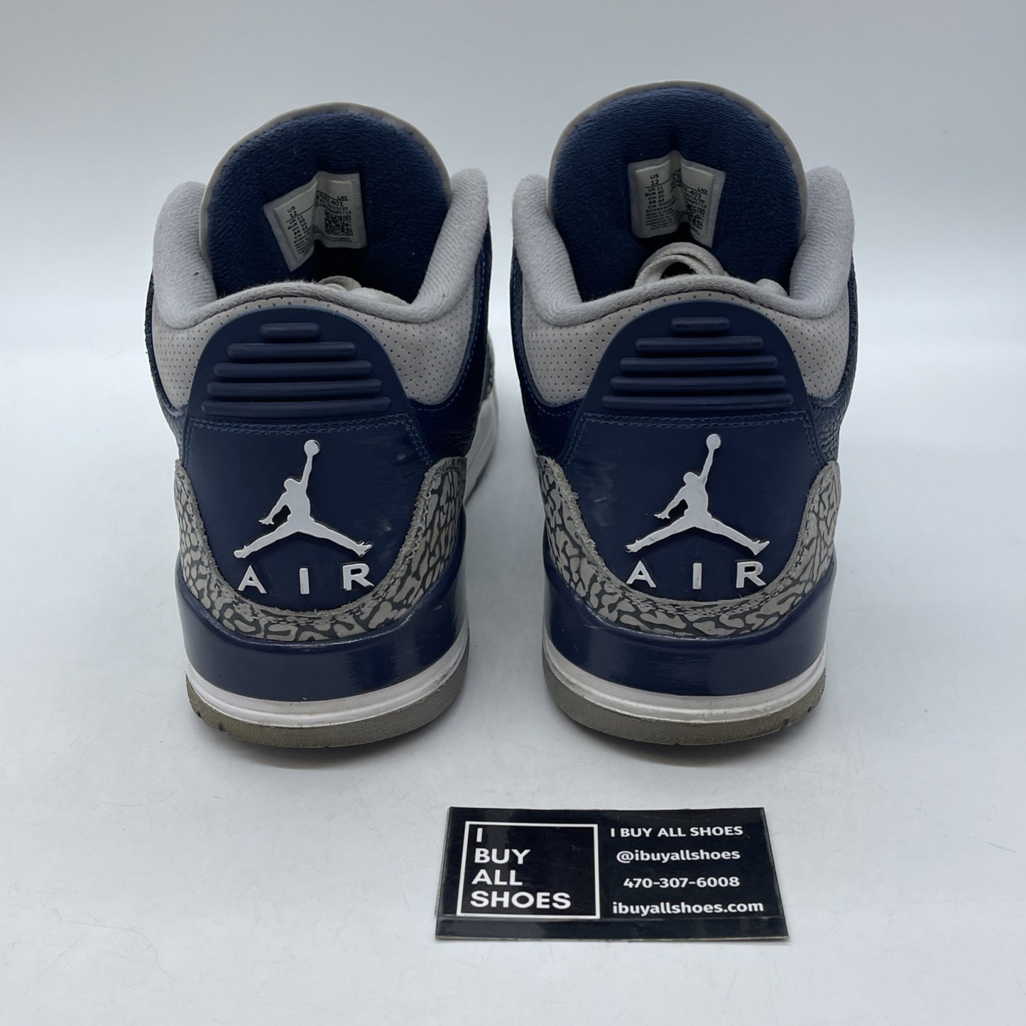 Size 12 - Jordan 3 Retro Georgetown Blue Grey White Suede Leather (CT8532-401)