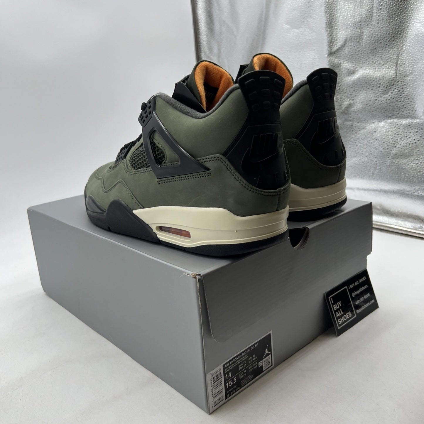Size 14 - Undefeated x Air Jordan 4 Retro 2025 Green (IB1519-200)