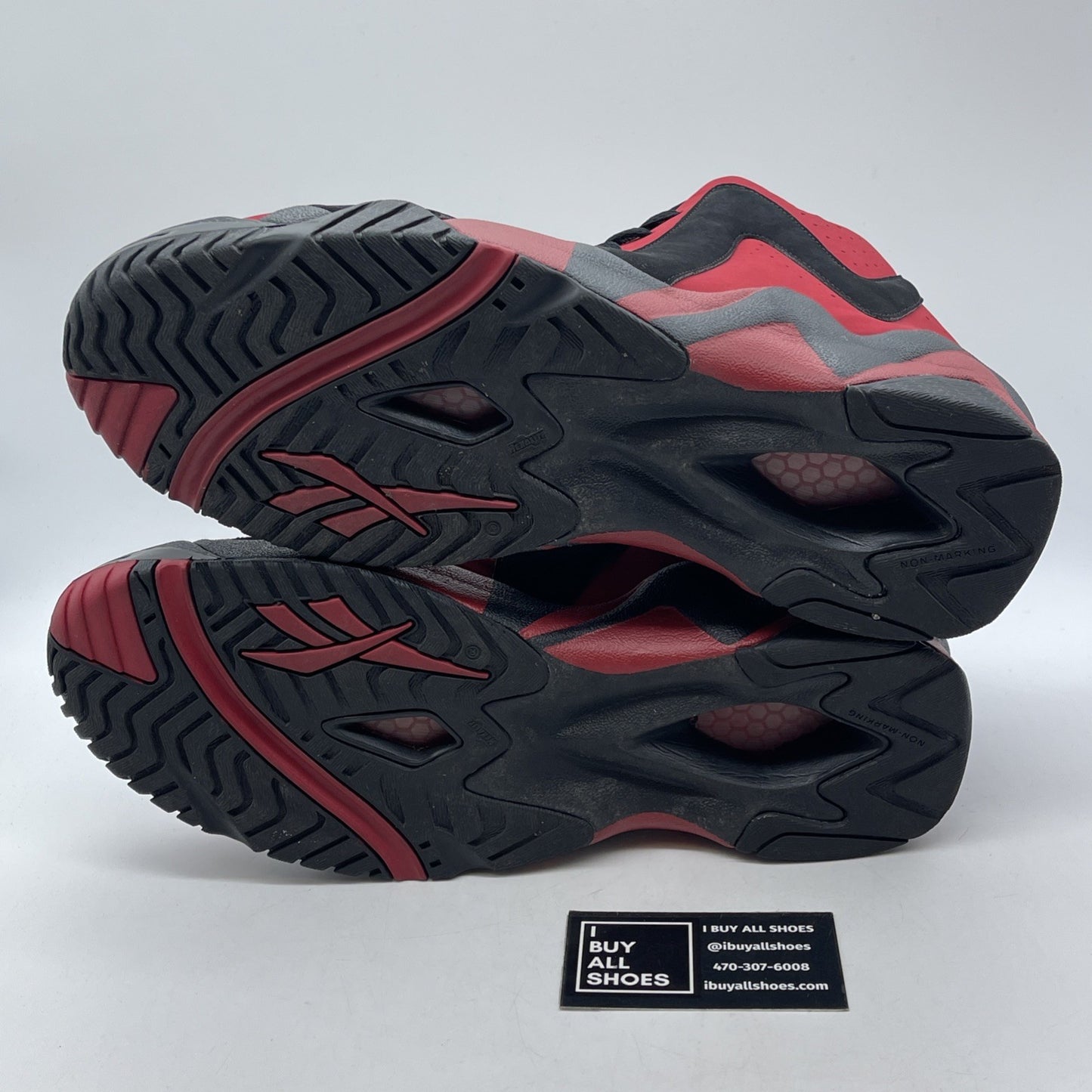 Size 13 - Reebok Kamikaze II Black Red Suede (10656-1260)