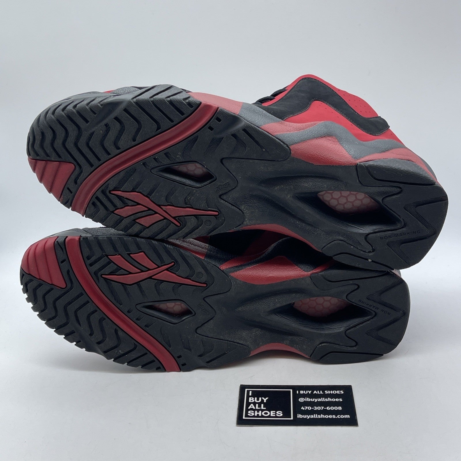 Size 13 - Reebok Kamikaze II Black Red Suede (10656-1260)