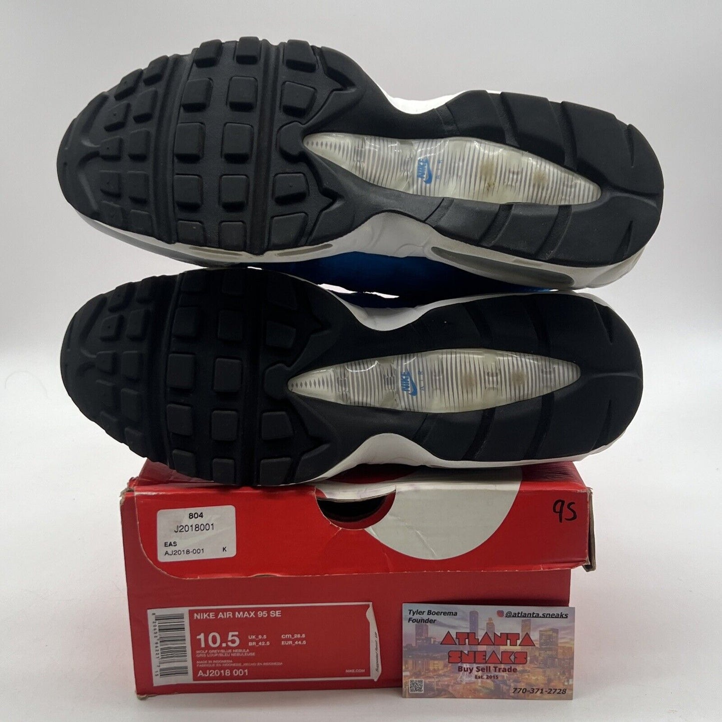 Size 10.5 - Nike Air Max 95 Blue Nebula Grey Purple White (AJ2018-001)