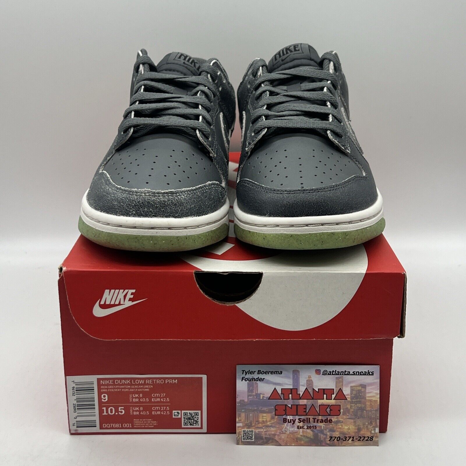 Size 9 - Nike Dunk Low Iron Gray Scream Green 2022 Brand New Og All