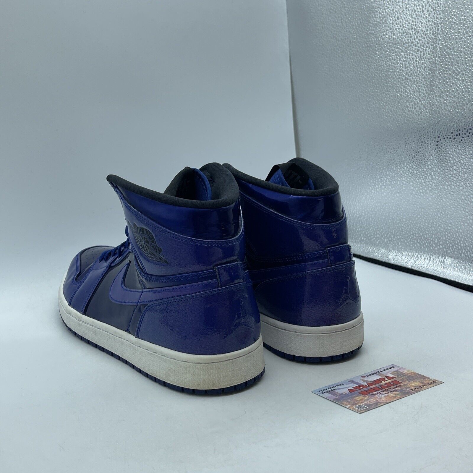 Size 12 - Air Jordan 1 Retro High Deep Royal White Blue Leather (332550-420)