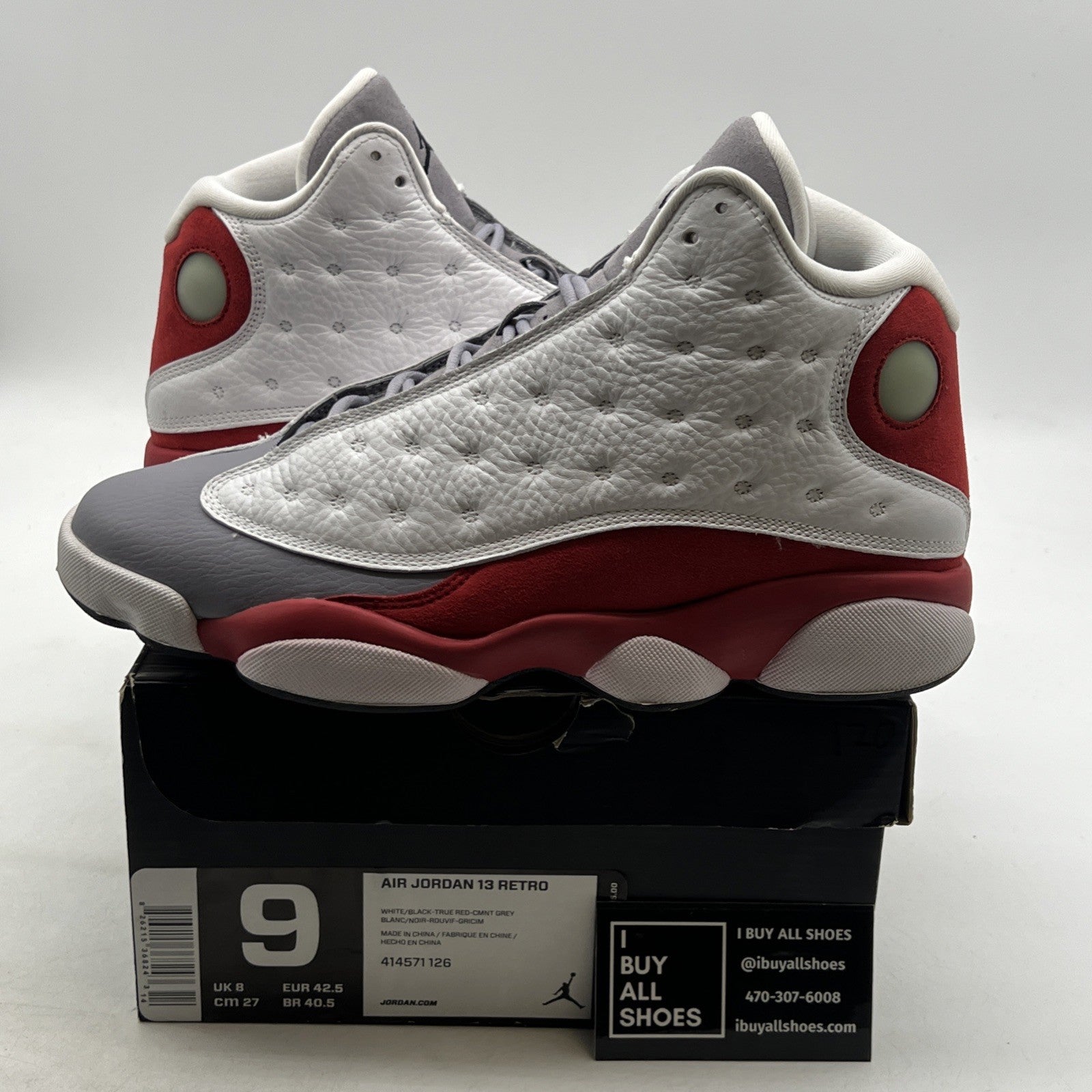Size 9 - Air Jordan 13 Retro 2014 Grey Toe (414571-126)