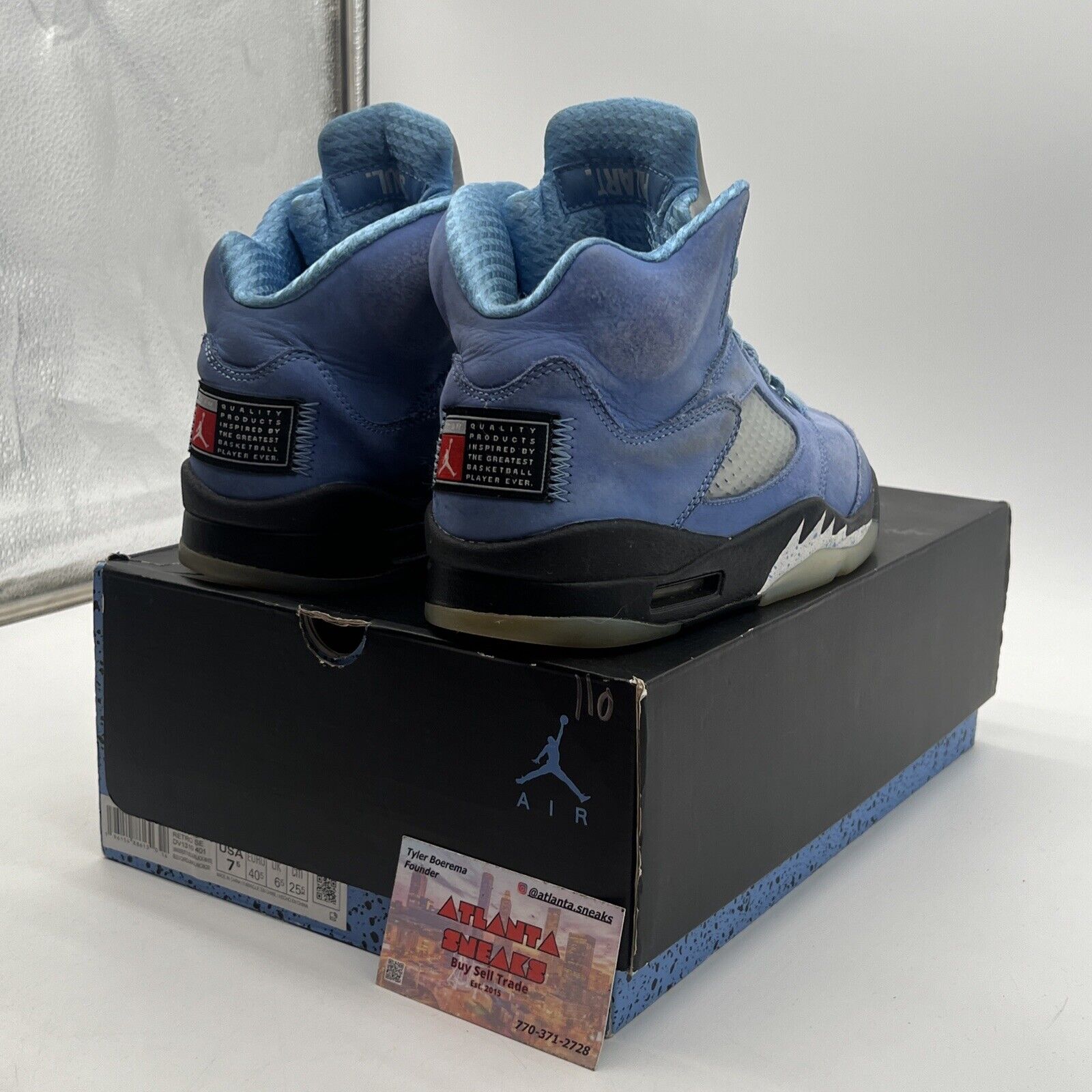 Size 7.5 - Jordan 5 Retro SE Mid UNC Black Blue Suede (DV1310-401)