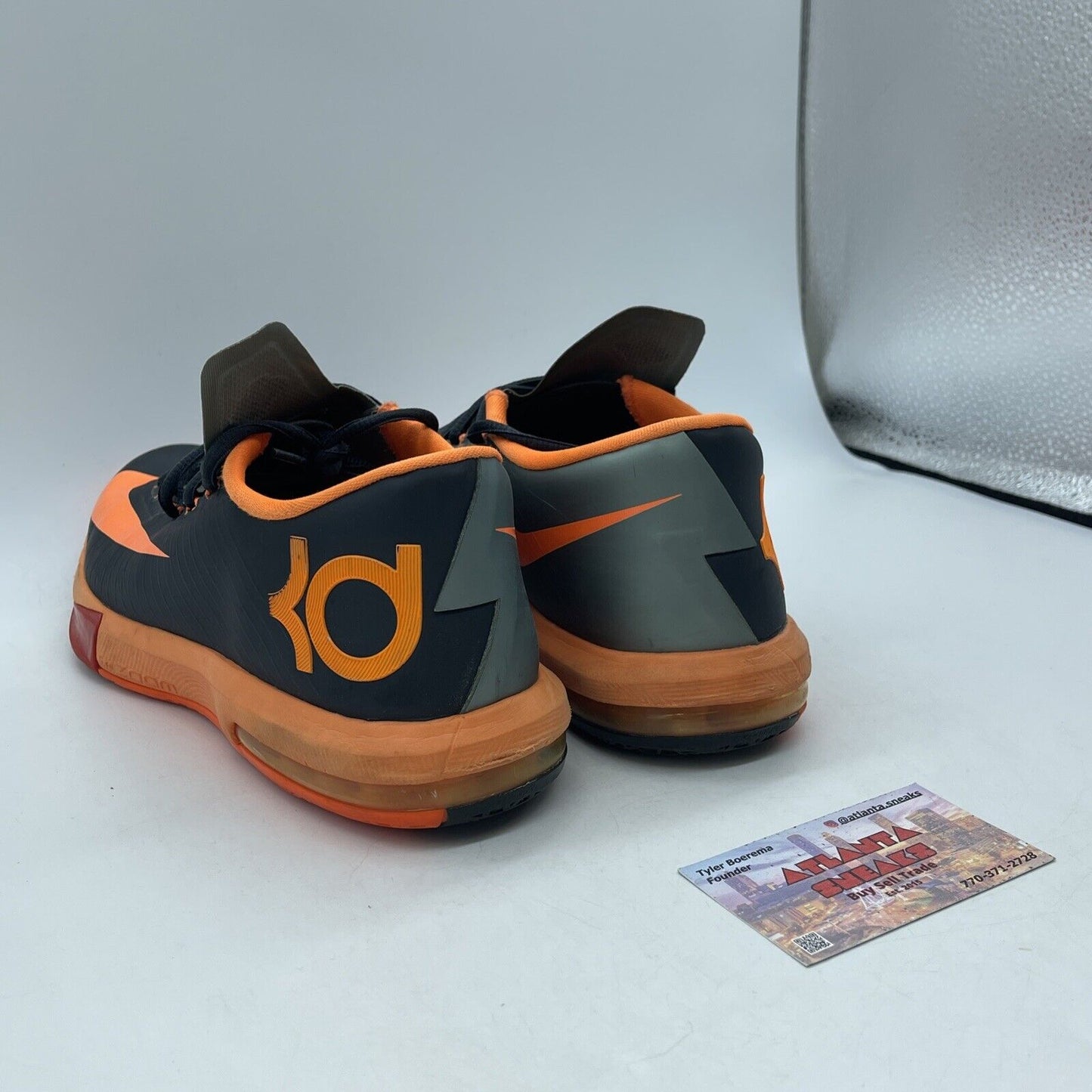 Size 8 - Nike KD 6 Neutral Orange Black Grey Leather  (599424-007)