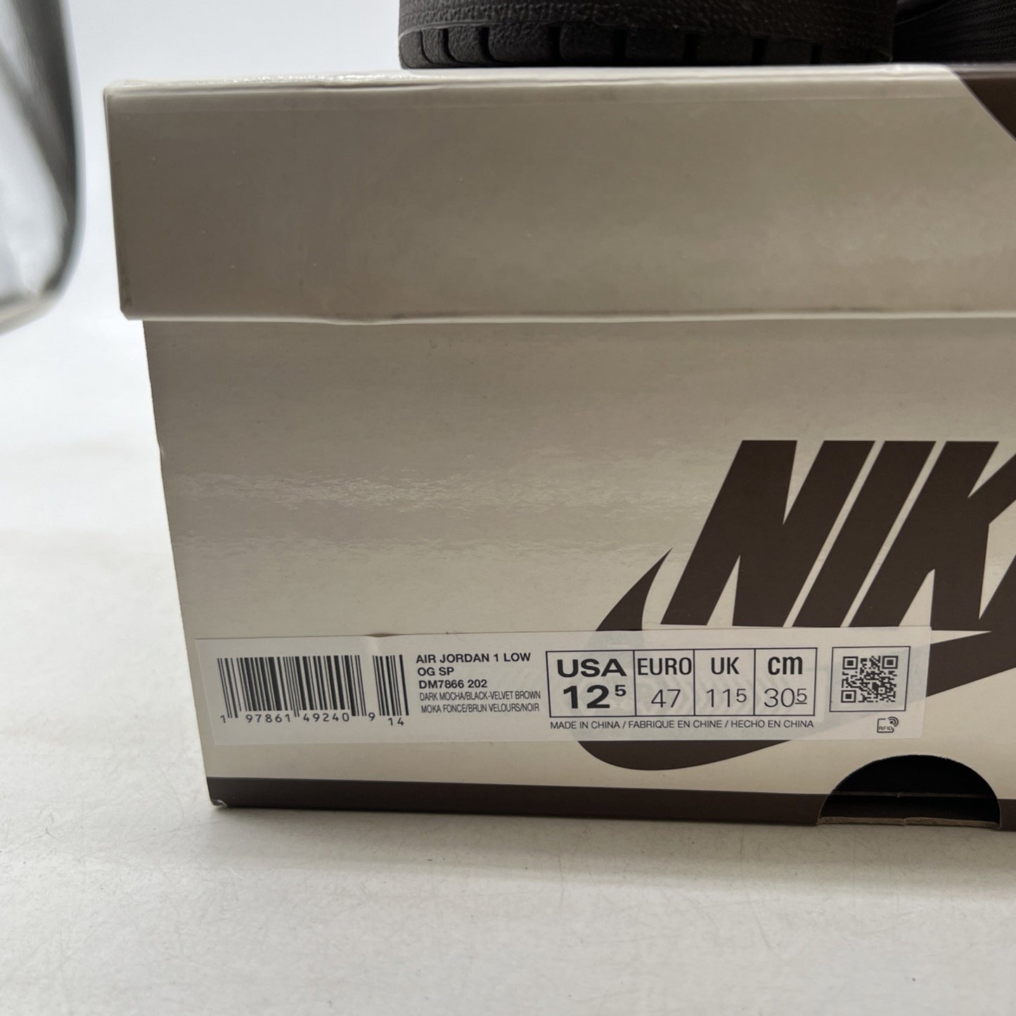 Size 12.5 -Travis Scott x Air Jordan 1 Retro OG SP Low Velvet Brown (DM7866-202)