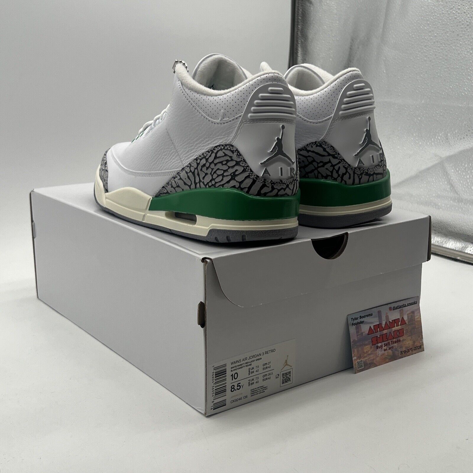 Size 10W - Air Jordan 3 Retro Lucky Green (CK9246-136)