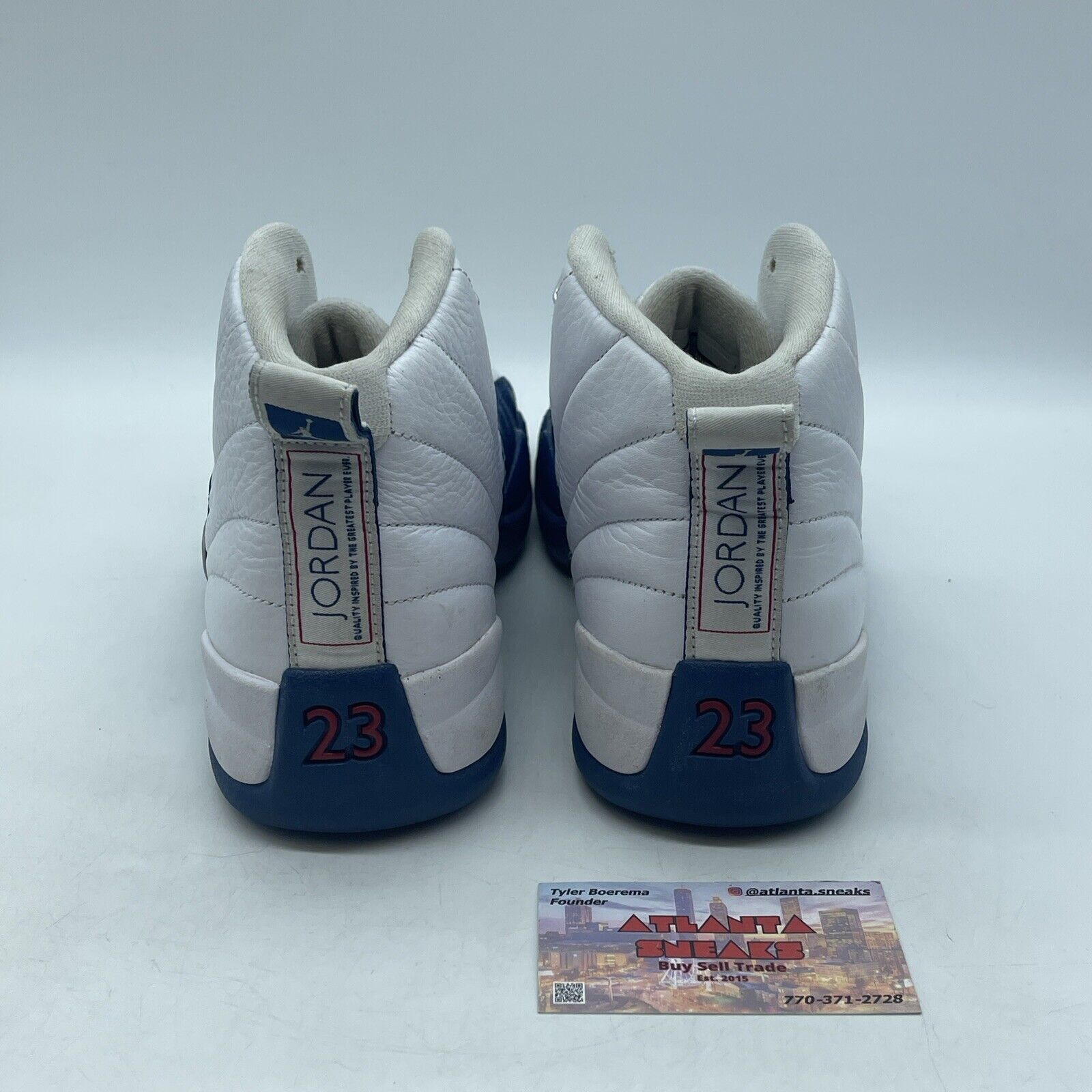 Size 8.5 - Jordan 12 Retro French Blue 2016 White Leather (130690-113)