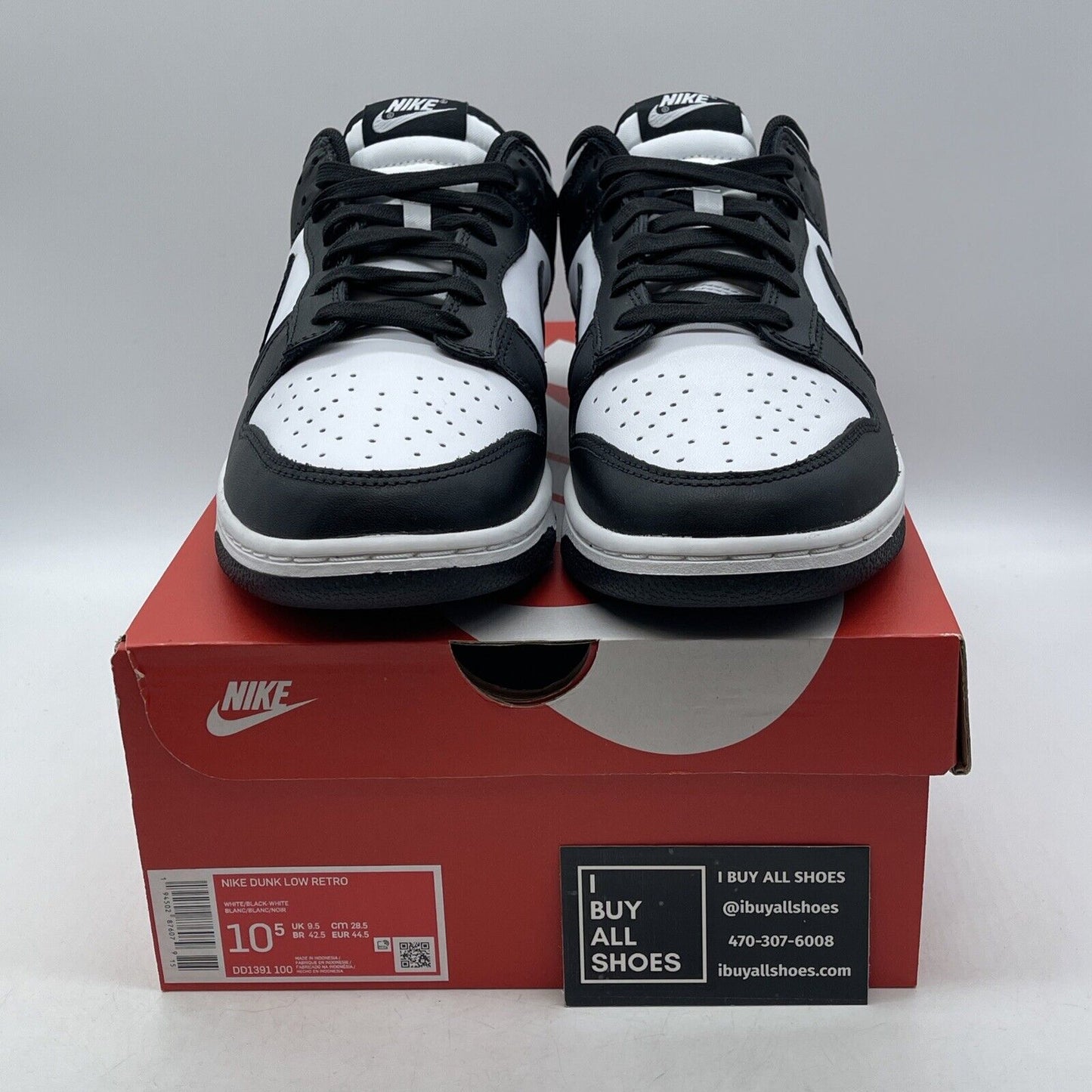Size 10.5 - Nike Dunk Low Black White Suede Leather (DD1391-100)