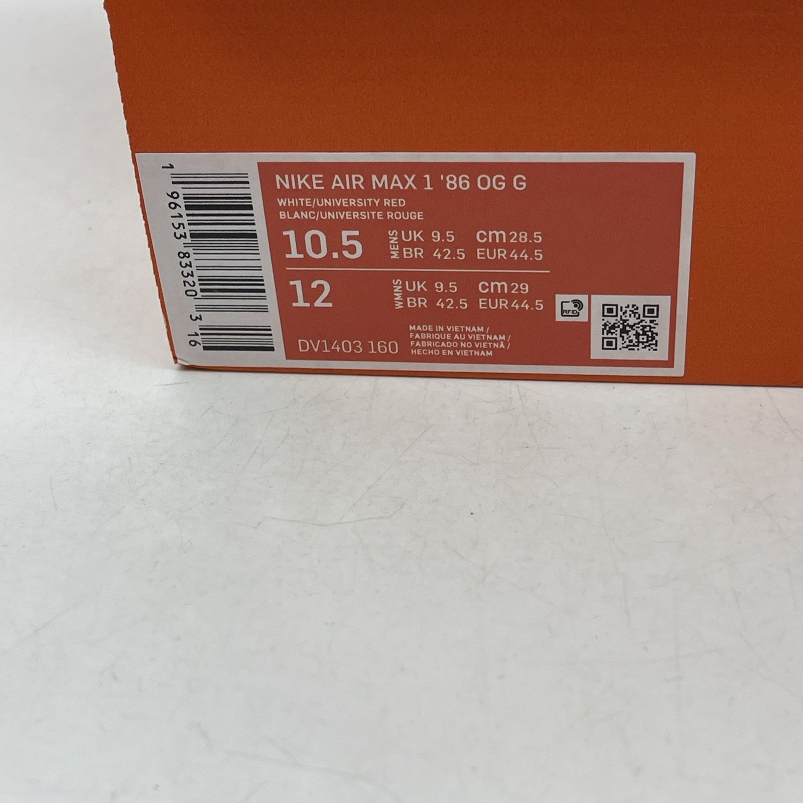 Size 10.5 - Nike Air Max 1 '86 OG Golf Big Bubble Red (DV1403-160)