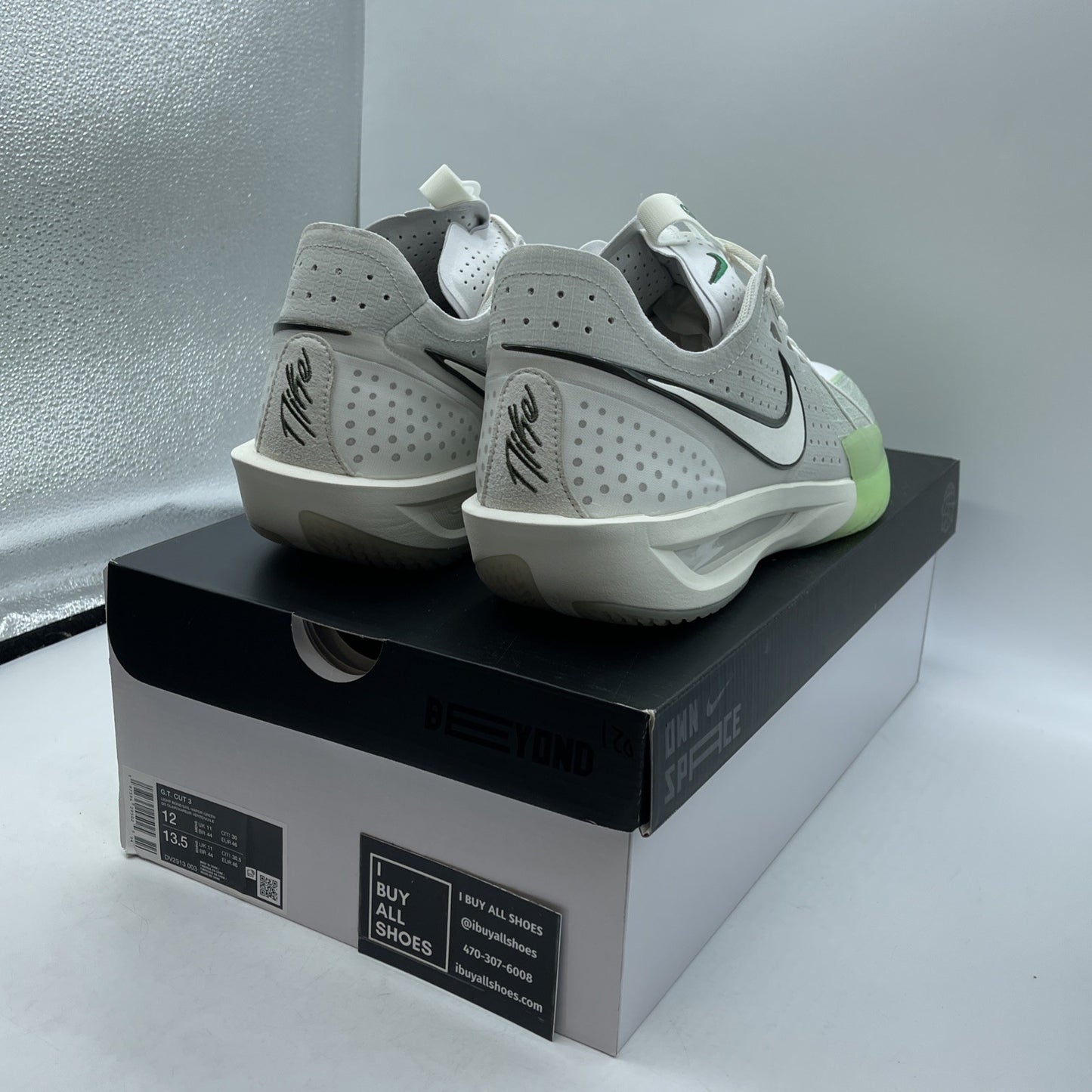 Size 12 - Nike Air Zoom GT Cut 3 Vapor Green White Grey Suede (DV2913-003)