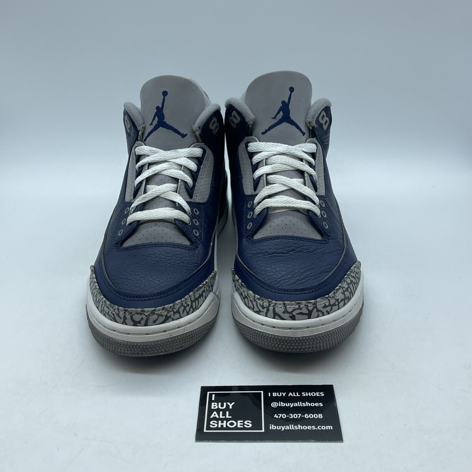 Size 9 - Jordan 3 Retro Blue Grey White Suede Leather (CT8532-401)